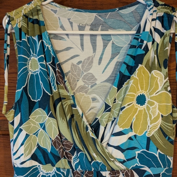 Croft & Barrow Blue and Green Sleeveless Maxi Sundress - Picture 4 of 9